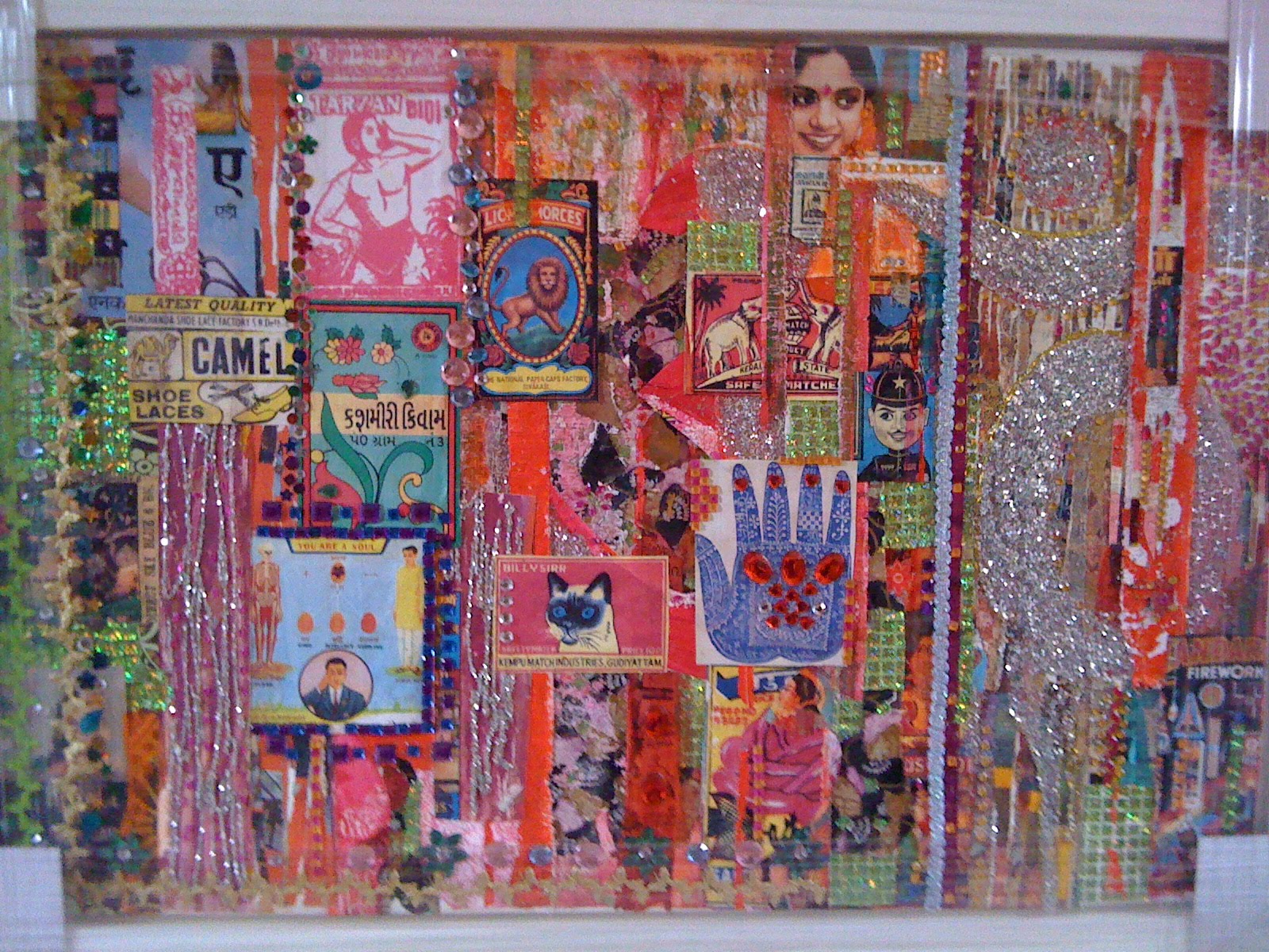Elspeth Gliksten Art Indian mixedmedia/collage on canvas 2010