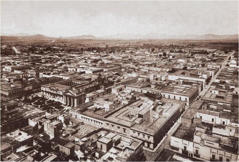 GUADALAJARA DE AYER vista aerea de guadalajara, 1890