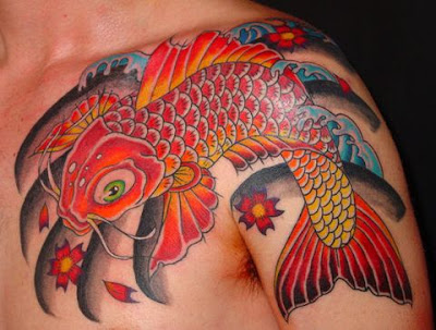 KOI Tribal Dragon Tattoo Flash