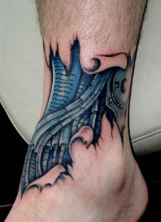 biomechanical tattoo, tattoo for feet