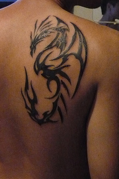 Tribal Dragon Back Tattoos Tribal Dragon Back Tattoos