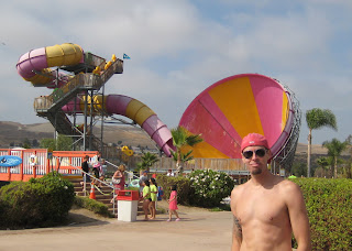 Noah in front of Pacific Spin at Soak City