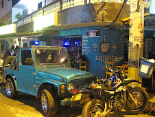 typical bar and car in Antioquia