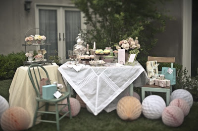 Vintage  Party Wedding on Peach Blossom  Tea Party Bridal Shower