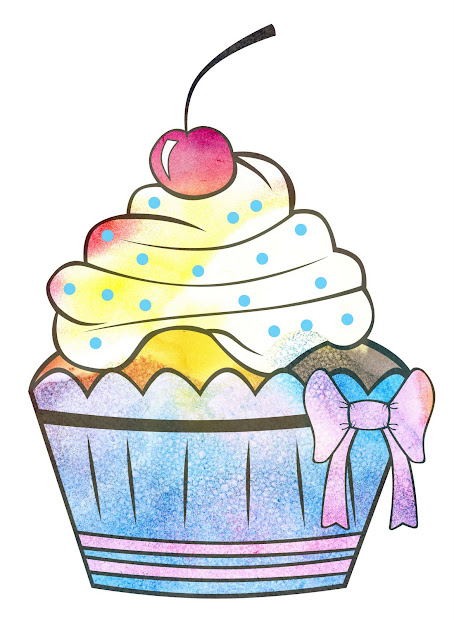 outlines of cupcakes cake ideas