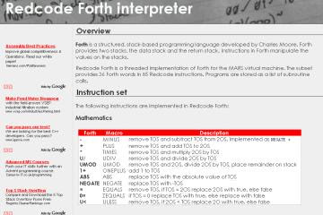 redcode forth interpreter
