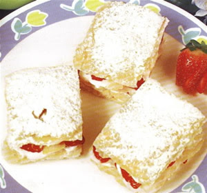 Milhojas de fresa o durazno recetas