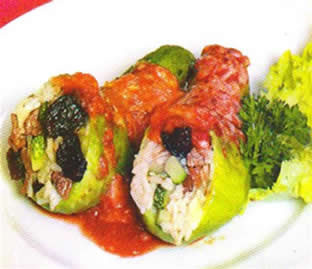 Caiguas rellenas de arroz recetas