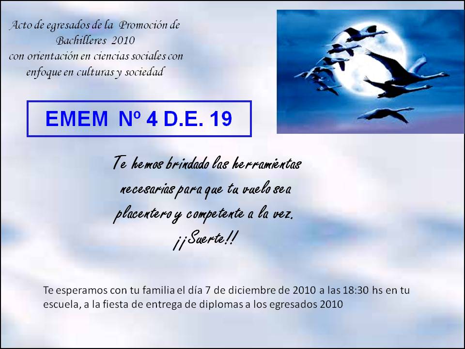 Homero Manzi: tarjeta de invitación para acto de colación 2010 Homero Manzi: tarjeta de invitación para acto de colación 2010