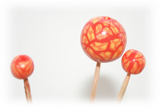 Polymer Clay beads - Bulles eye cane Polymer Clay beads - Bulles eye cane