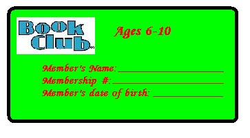 Book Club Membership Card