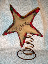 Primitive Homespun Tree Topper, Make-do