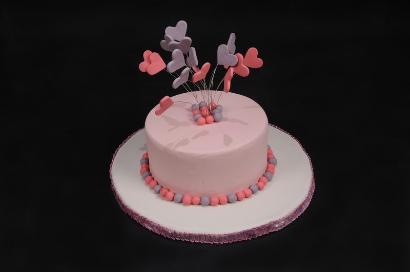 Pudi Cake Butik Pasta PEMBE MOR KALPLİ PASTA