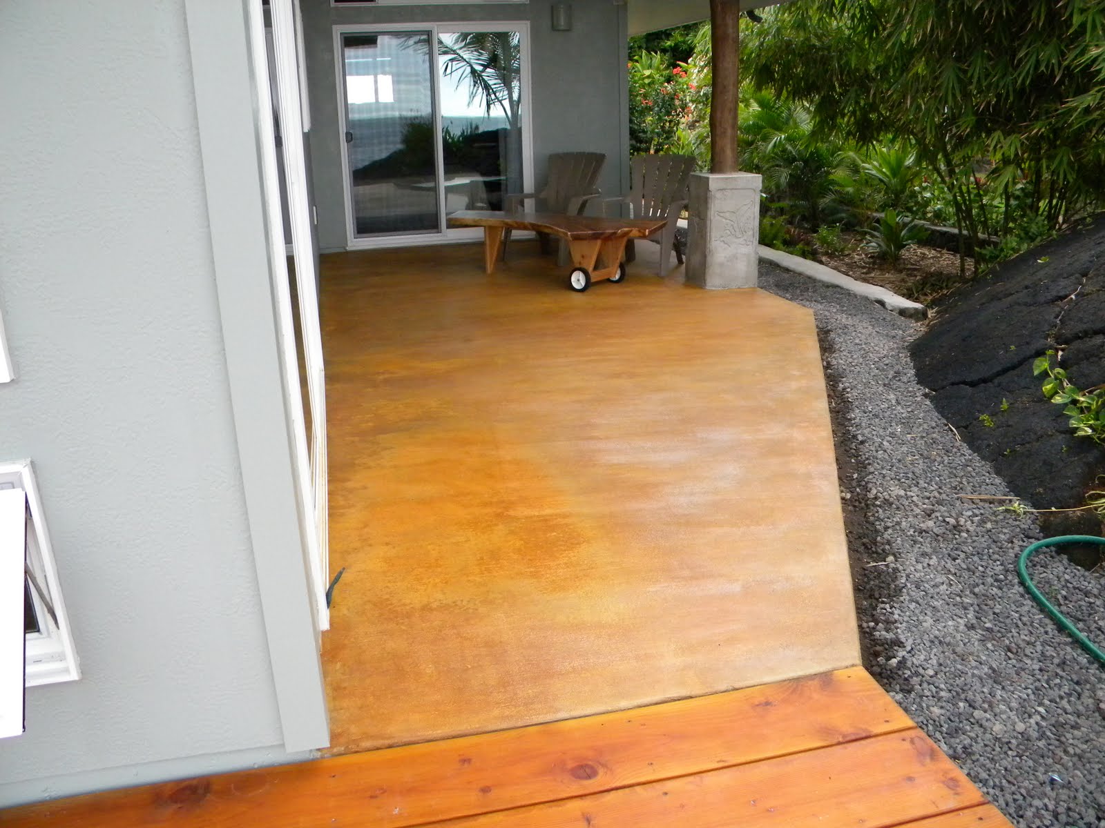 Uli Kai Hale Blog Color Staining the Concrete with Iron Sulfate