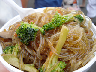 B&W Japchae noodles at the Richmond Night Market, 2009