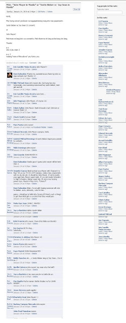 So I posted a survey at FB: John Mayer in Manila or Justin Bieber in Manila?