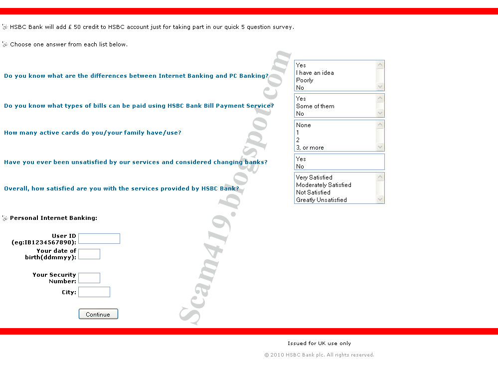 Hsbc Internet Security Email Scams