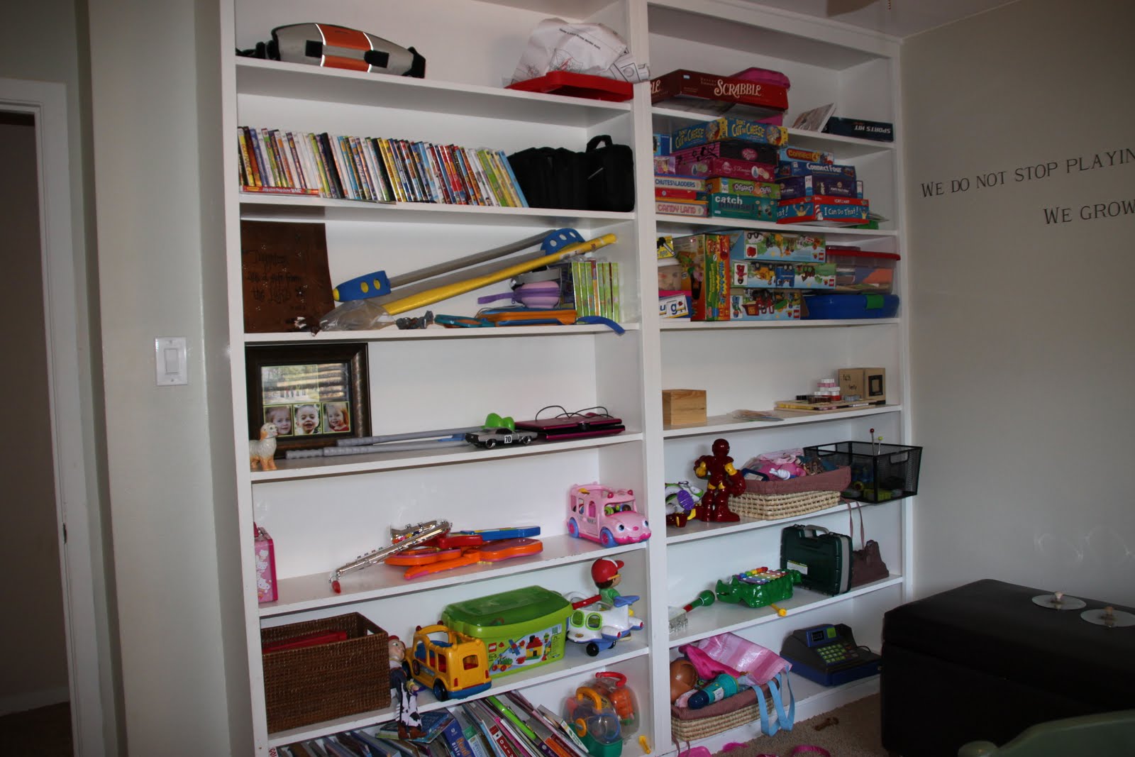 playroom shelving