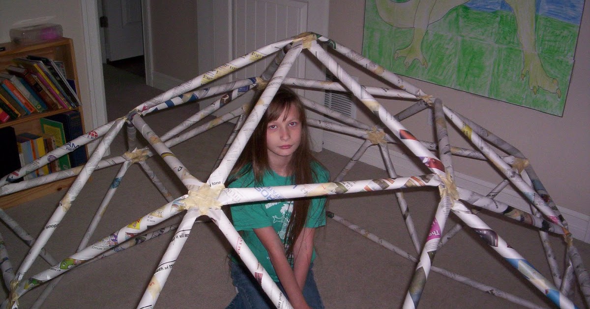 Almost Unschoolers Newspaper Geodesic Dome