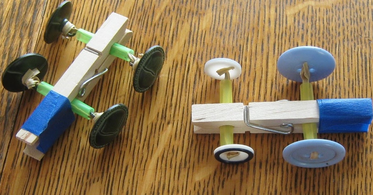 Almost Unschoolers Clothespin Button Racer