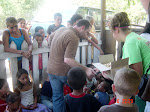 Giving food to the children