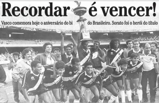 TIME VASCAÍNO, BICAMPEÃO BRASILEIRO EM 1989.