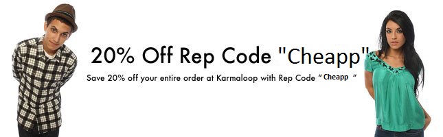 Karmaloop Coupon Rep Code "Cheapp"  For 20% OFF!