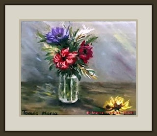 Flower in a Jar= flowers in a jar-enlarged pastel painting