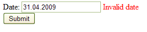 Invalid date provided