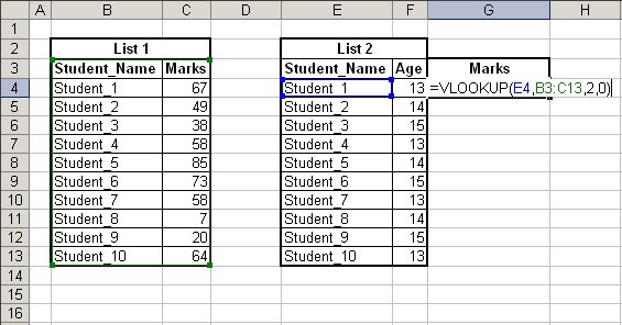 how to use vlookup