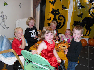 group of children at halloween