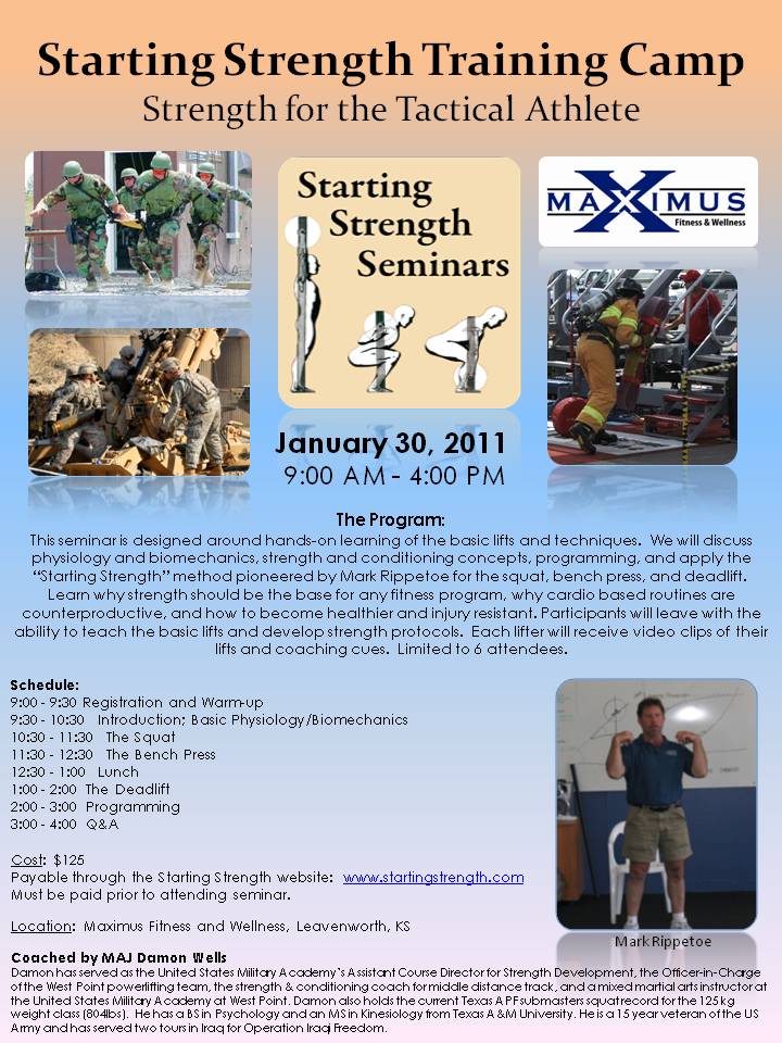 Army Strength Starting Strength Camp 30 JANUARY 2011