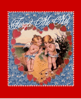 Cupid valentine forget me not card clip art