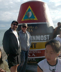 Gerry and Fred beat the crowd for a photo op at Key West.  80 miles to Havana!