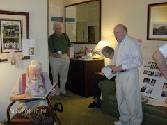 Cousins Paul, Fred, Kay and Albert enjoying history