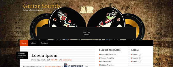 Guitar Sounds Blogger Template