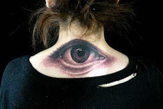 eye tattoo designs in the back of the neck