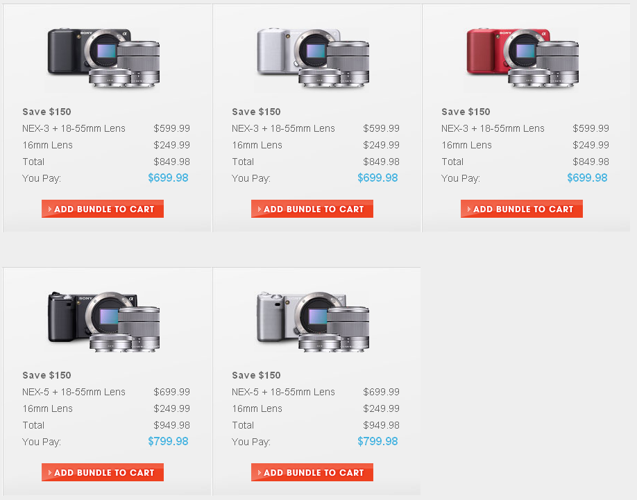 sony nex-5 nex-3 bundle deal bargain