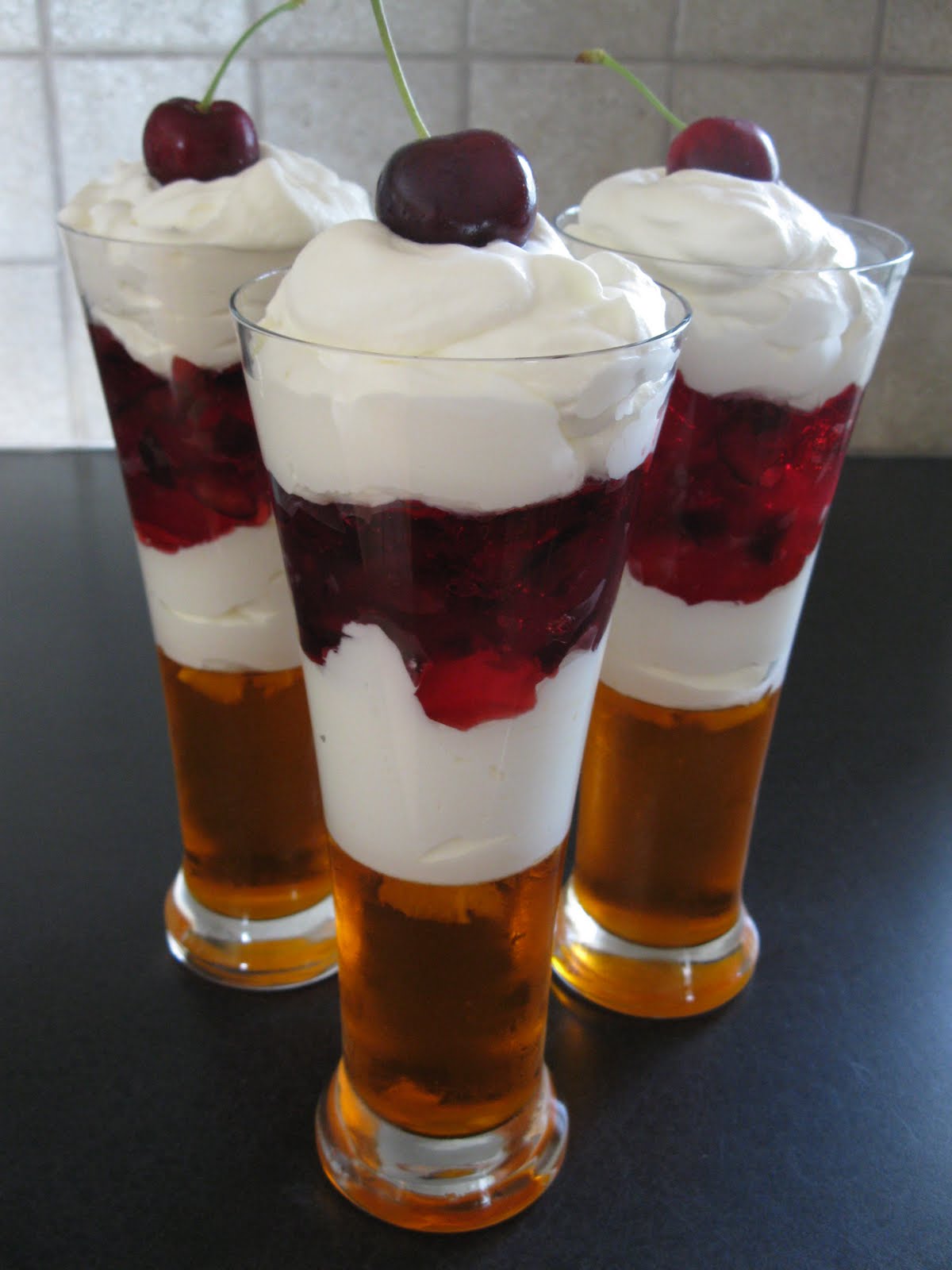 Cherry Raspberry Jello Parfait » Dragonfly Designs