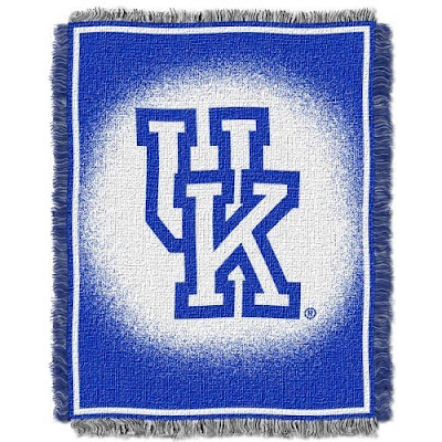 UK Wildcats blue and white blanket.