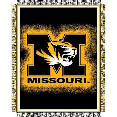 Missouri (MU) Tigers black and gold blanket.