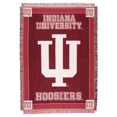 Red Indiana University Hoosiers blanket.