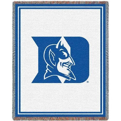 White Duke Blue Devils blanket.