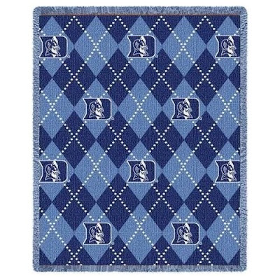 Argyle Duke Blue Devils Blue plaid blanket.