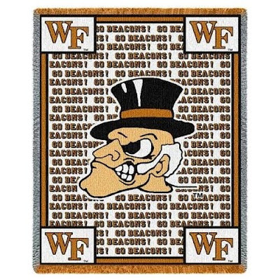 WF Go Deacons white and gold blanket.