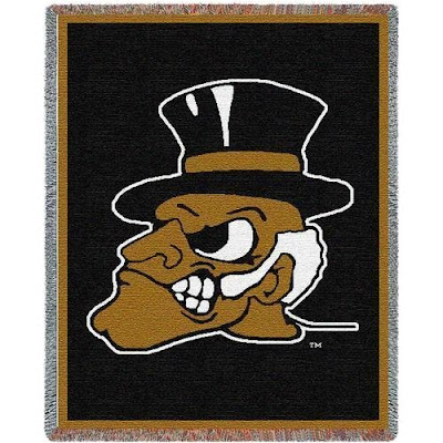 Gold and black Demon Deacons blanket.