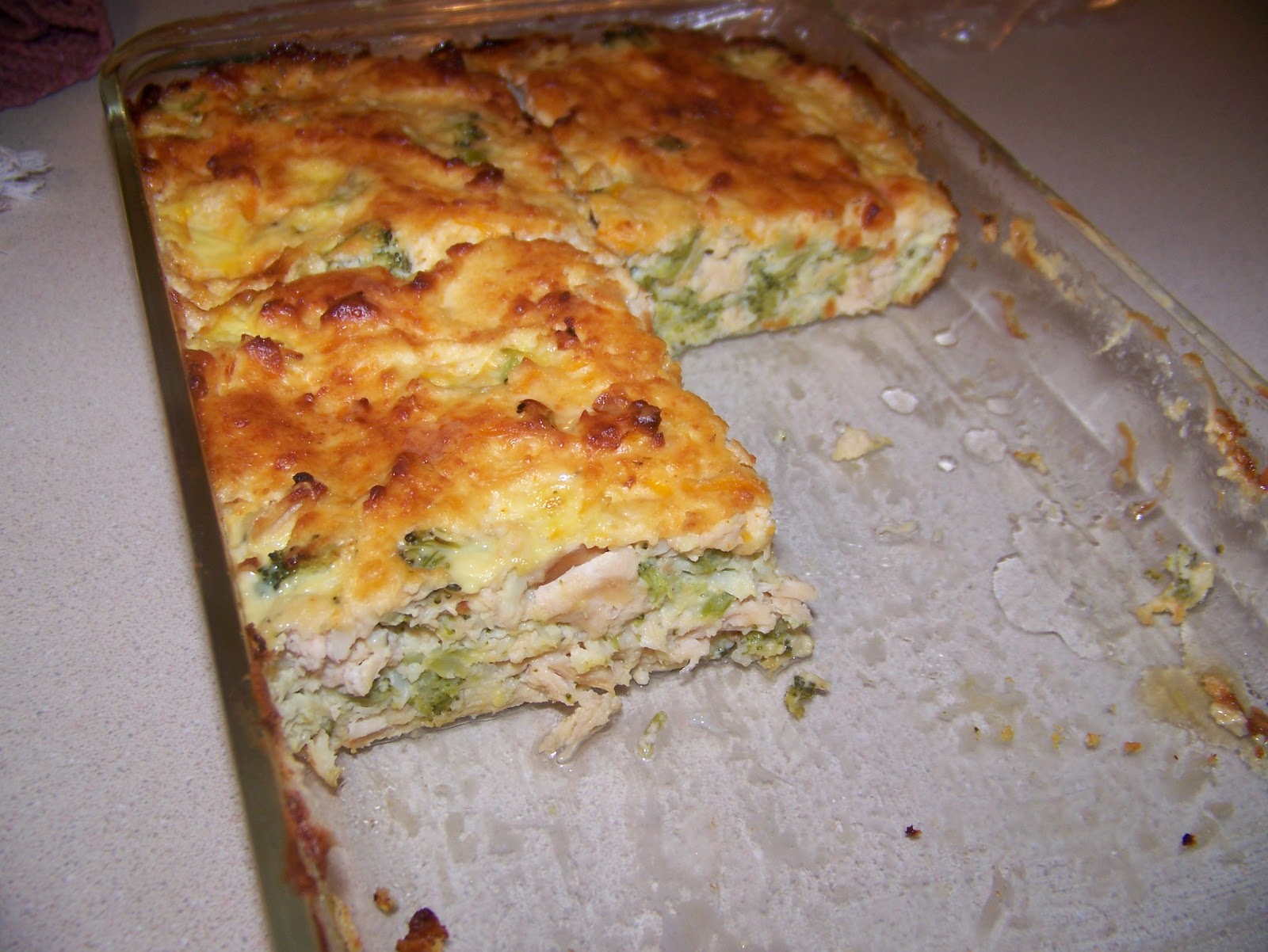 Ginny's Low Carb Kitchen Chicken and Broccoli Quiche with Parmesan Topping