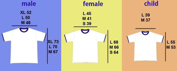 Standar Ukuran Kaos (centimeter)
