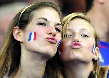 Female French soccer fans