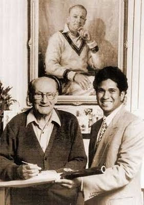 Sachin Tendulkar with Sir Don Bradman